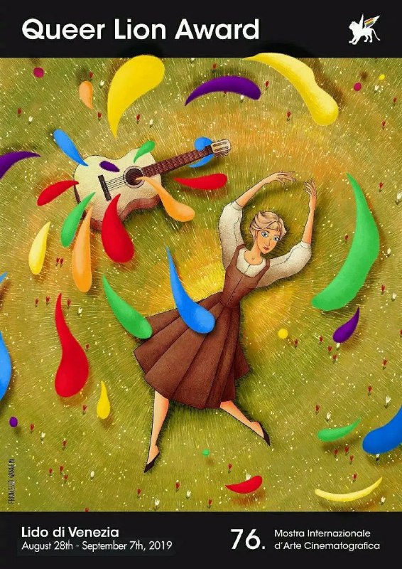 #影讯 #酷儿电影 #电影节 #第78届威尼斯国际电影节这组威尼斯酷儿狮奖海报-灵感来自于去年酷儿狮影片《打开心世界​》  ——Artwork by Francesco Gangemi (19-21)观影指路